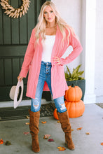 Load image into Gallery viewer, Pink Open Front Pocketed Knit Cardigan | Tops/Sweaters &amp; Cardigans
