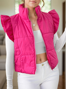 Pink Cap Sleeve Jacket Vest