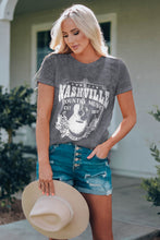 Load image into Gallery viewer, Gray Nashville Music City Graphic Mineral Washed Tee
