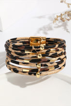 Load image into Gallery viewer, Buckle Bracelet | Brown Multi-Layer Leopard Beaded
