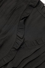 Load image into Gallery viewer, Black Ruffle Sleeve V Neck Frilled Shift Dress | Dresses/Mini Dresses
