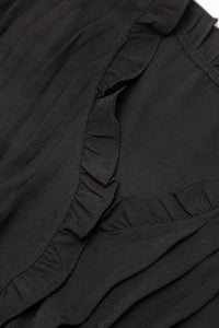 Black Ruffle Sleeve V Neck Frilled Shift Dress | Dresses/Mini Dresses