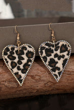 Load image into Gallery viewer, Multicolour Rhinestone Edge Leopard Print Heart Shape Earrings | Accessories/Jewelry
