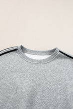 Load image into Gallery viewer, Light Grey Solid Color Side Striped Sweatshirt Active Set
