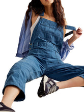 Load image into Gallery viewer, Pocketed Wide Strap Denim Overalls
