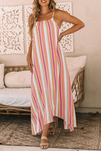 Load image into Gallery viewer, Bohemian Striped Print Sleeveless Holiday Maxi Dress
