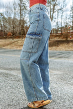 Load image into Gallery viewer, Sky Blue Cool Cargo Style Wide Leg Jeans | Bottoms/Jeans
