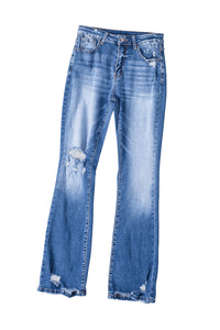 Blue Distressed Flare Jeans | Bottoms/Jeans