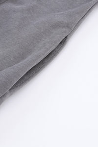 Gray Exposed Seam Twist Open Back Oversized Sweatshirt