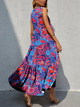 Load image into Gallery viewer, Maxi Dress | Tiered Printed V-Neck Sleeveless Dress
