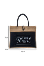 Load image into Gallery viewer, Black Weekend Bag | Black Blessed Printed Vintage Tote Bag
