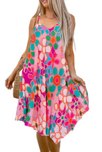 Load image into Gallery viewer, Pink Midi Dress | Floral Print Spaghetti Straps
