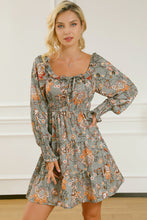 Load image into Gallery viewer, Lantern Sleeve Dress | Printed Smocked Tiered Dress
