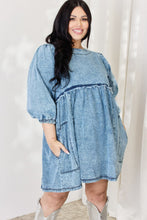 Load image into Gallery viewer, Denim Babydoll Dress | Oversized Mini Dress
