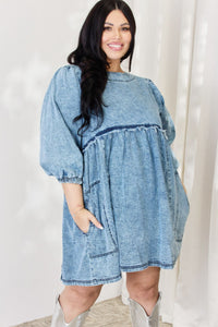 Denim Babydoll Dress | Oversized Mini Dress