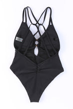 Load image into Gallery viewer, Black O-ring Decor Hollowed Strappy One Piece Swimsuit | Swimwear/One-Piece Swimsuit
