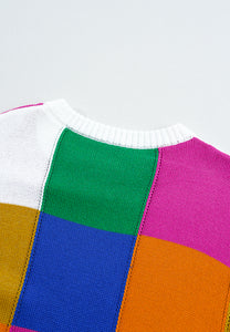 Color Block Round Neck Sweater