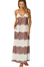 Load image into Gallery viewer, Maxi Dress | White Striped Tie Dye Dress
