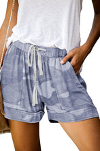 Load image into Gallery viewer, Gray Camouflage Drawstring Casual Elastic Waist Pocketed Shorts | Bottoms/Casual Shorts
