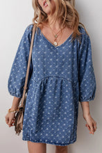 Load image into Gallery viewer, Tied V-Neck Mini Denim Dress
