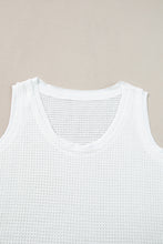 Load image into Gallery viewer, Scoop Neck Tank Top | White Waffle Knit Vest
