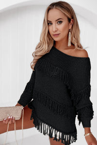 Bohemian Sweater | Tasseled Knitted Sweater