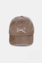 Load image into Gallery viewer, Pink Cotton Sports Hat | Bow Embroidered Washes Caps
