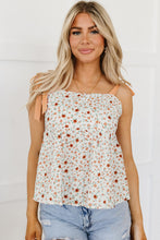 Load image into Gallery viewer, White Tied Shoulder Floral Print Babydoll Tank | Tops/Tank Tops
