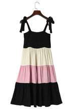 Load image into Gallery viewer, Mini Dress | Black Multicolor Smocked Color Block Sleeveless
