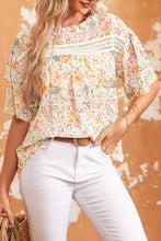 Load image into Gallery viewer, Multicolor Floral Print Wide Ruffle Sleeves Blouse | Tops/Blouses &amp; Shirts
