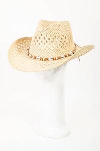 Shell Beaded String Straw Hat