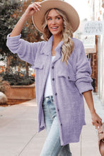 Load image into Gallery viewer, Shirt Jacket | Purple Plush Button Down Pocket
