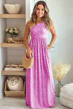 Load image into Gallery viewer, Womens Maxi Dress | Rose Leopard Print Pocketed Sleeveless Maxi Dress | Dresses/Maxi Dresses
