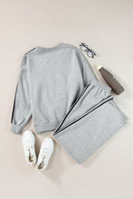 Load image into Gallery viewer, Light Grey Solid Color Side Striped Sweatshirt Active Set
