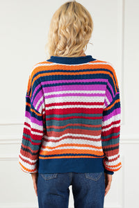 Stripe Boho Fashion Drop Shoulder Baggy Sweater | Tops/Sweaters & Cardigans