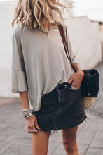 Load image into Gallery viewer, Gray Oversized Flowy Dropped Shoulder T-shirt
