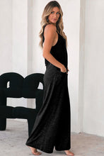 Load image into Gallery viewer, Jumpsuit | Black Patch Pockets Spaghetti Strap Wide Leg
