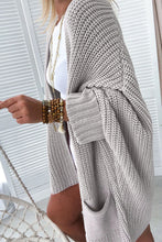 Load image into Gallery viewer, Khaki Oversized Fold Over Sleeve Sweater Cardigan | Tops/Sweaters &amp; Cardigans
