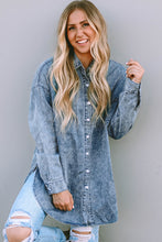 Load image into Gallery viewer, Sky Blue Vintage Washed Chest Pocket Denim Shirt
