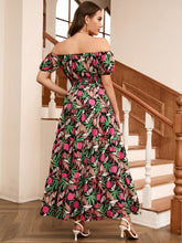 Load image into Gallery viewer, Floral Off-Shoulder Top and Maxi Skirt Set
