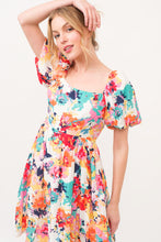 Load image into Gallery viewer, Puff Sleeve Dress | Square Neck Puff Sleeve Floral Dress
