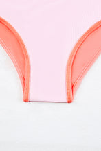 Load image into Gallery viewer, Pink Mesh Insert High waisted swimsuits | Swimwear/High Waisted Swimsuit
