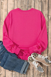 Graphic Sweatshirt | Strawberry Pink Double Heart Patch