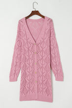 Load image into Gallery viewer, Pink Hollow-out Openwork Knit Cardigan
