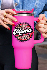 Rose Mama Leopard Print Stainless Steel Insulate Cup with Handle 40oz | Accessories/Tumblers