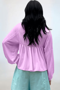 Texture Collared Neck Blouse