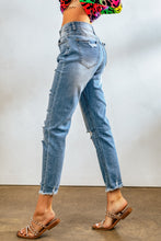 Load image into Gallery viewer, Light Blue Distressed Boyfriend Denim Pants
