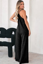 Load image into Gallery viewer, Jumpsuit | Black Patch Pockets Spaghetti Strap Wide Leg
