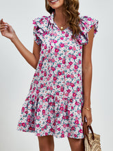 Load image into Gallery viewer, Womens Mini Dress | Tied Floral Cap Sleeve Mini Dress | Mini Dress
