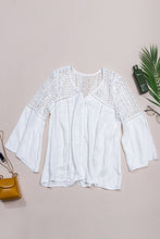 Load image into Gallery viewer, White The Du Jour Crochet Blouse
